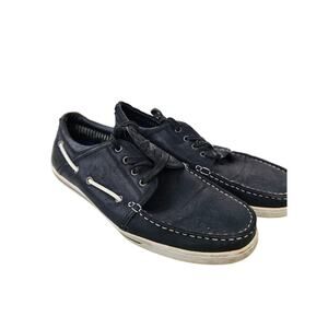 David Stone Men's size 11 Black Boat Shoes Casual Memory READ DESCRIPTION